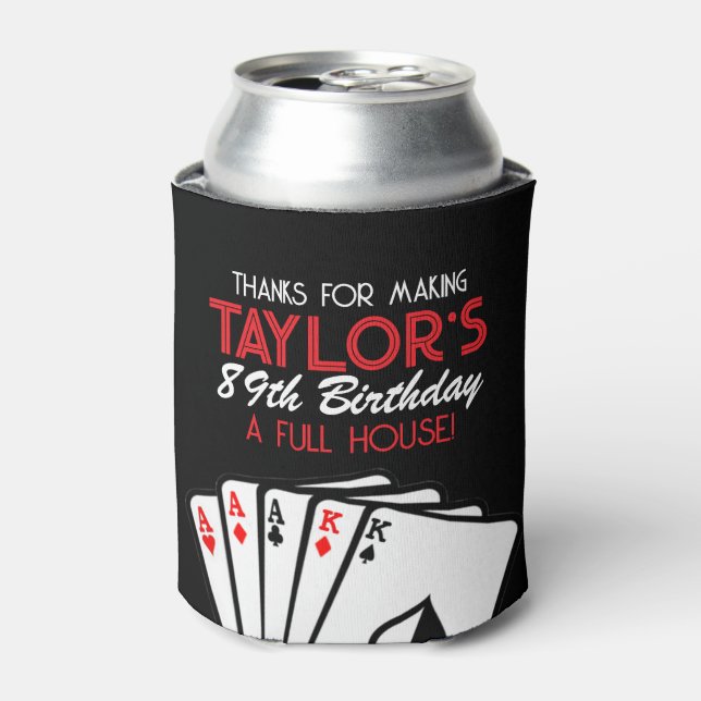 Black Casino Poker Birthday Party Favour  Can Cooler (Can Front)