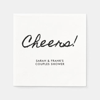 Black Casual Calligraphy Cheers Napkin