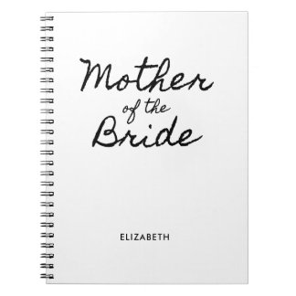 Black Casual Calligraphy Mother of the Bride Notebook