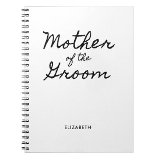 Black Casual Calligraphy Mother of the Groom Notebook
