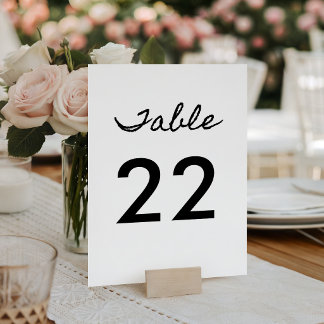 Black Casual Calligraphy Table Number