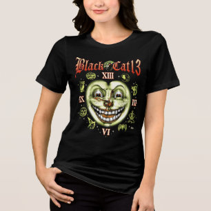 Black Cat 13 Comic Book Horror Women's T-Shirt Tri-Blend Shirt