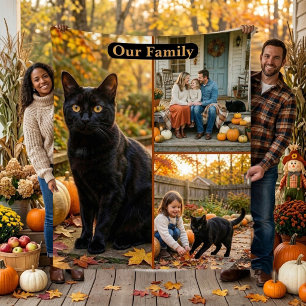 Black Cat 3 Family Photos Halloween Botanical Chic Sherpa Blanket
