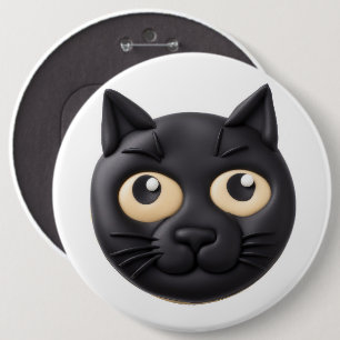 Black Cat 3D Inspired 6 Cm Round Badge