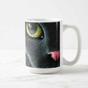 Black Cat 510 ladybug yellow flower Coffee Mug