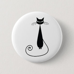 Black Cat 6 Cm Round Badge