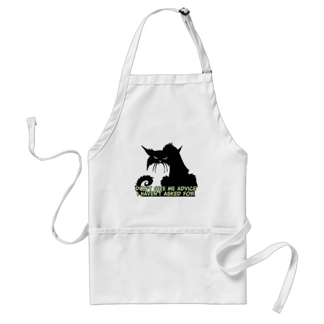 Black Cat Advice Saying Standard Apron (Front)