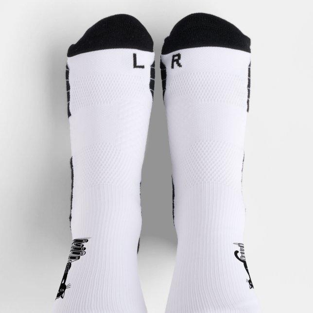 Black Cat and Books – Minimalist Design Socks (Top)