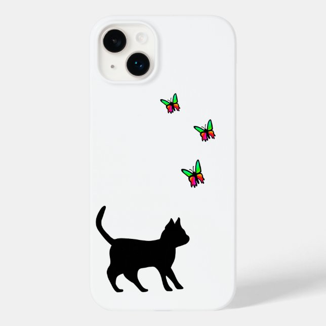 Black Cat and Butterfly Case-Mate iPhone Case (Back)