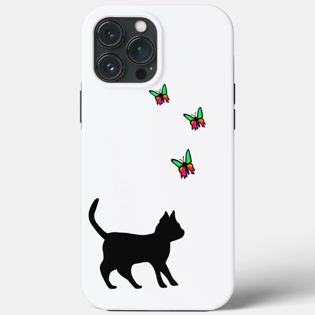 Black Cat and Butterfly Case-Mate iPhone Case (Back)