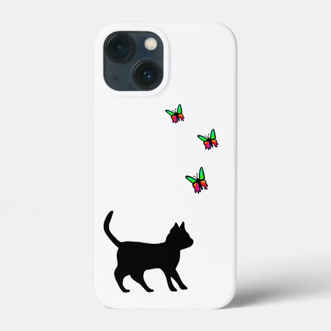 Black Cat and Butterfly Case-Mate iPhone Case (Back)