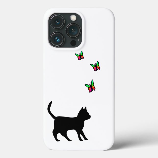 Black Cat and Butterfly Case-Mate iPhone Case (Back)