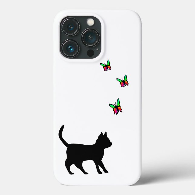 Black Cat and Butterfly Case-Mate iPhone Case (Back)