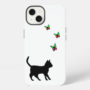 Black Cat and Butterfly iPhone 13 Case