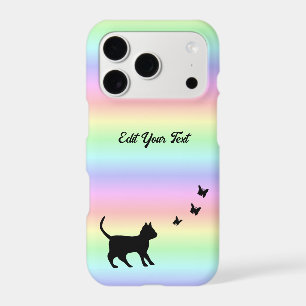 Black Cat and Butterfly on Rainbow