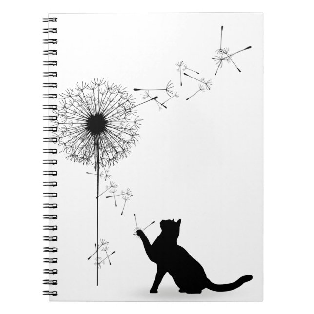 Black Cat and Dandelion  Notebook (Front)