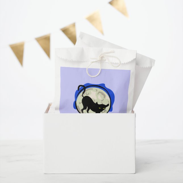 Black Cat and Full Moon Blue Background, ZSSG Favour Bag (Party)