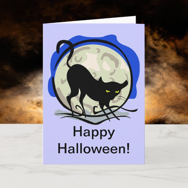 Black Cat and Full Moon Card (Black Cat and Full Moon Card)