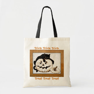 Black Cat and Jack o' Lantern Trick or Treat Bag