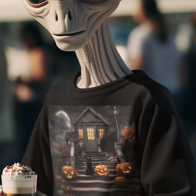 Black Cat and Jack O'Lanterns Sweatshirt (Creator Uploaded)