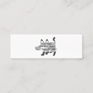 Black Cat And Knife - Choose background colour Mini Business Card