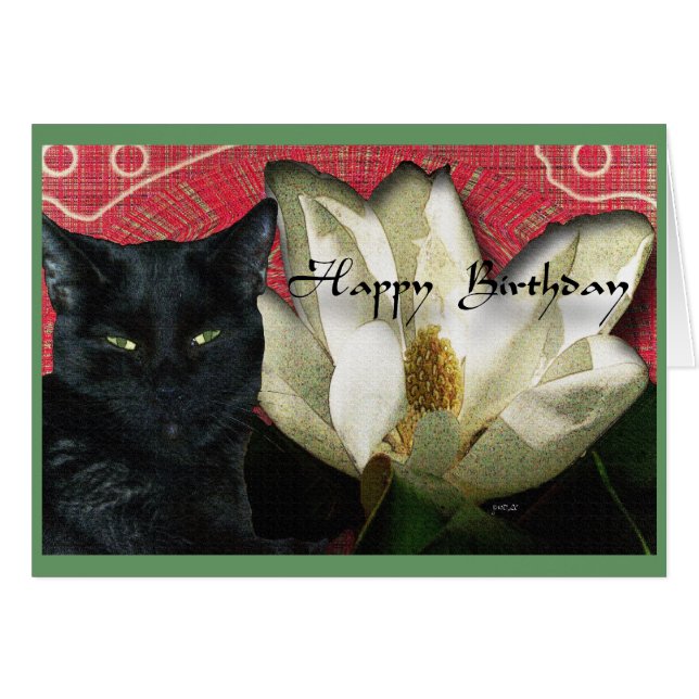 Black Cat and Magnolia (Front Horizontal)