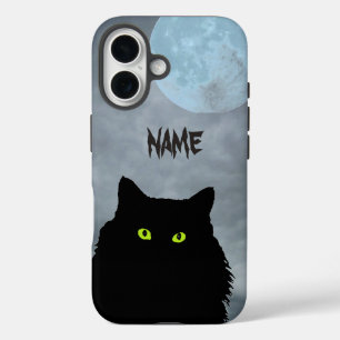 Black Cat and Moon Case-Mate Samsung Galax iPhone 16 Case