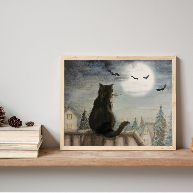 Black Cat and Moon Poster (Creator Uploaded)