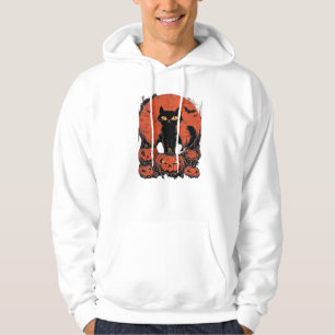 Black Cat and Pumpkin � Spooky Halloween Magic Cla Hoodie