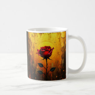 Black Cat and Roses Coffee Mug