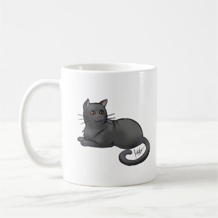 Black Cat and Silver Tabby Cat Mug