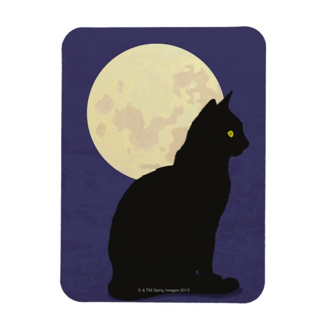 Black Cat and the Moon Magnet (Vertical)