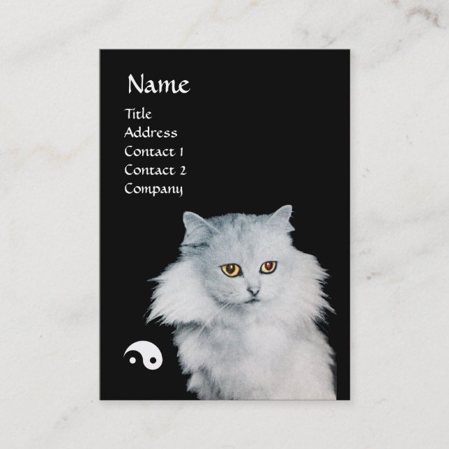 BLACK CAT AND WHITE CAT YIN YANG BUSINESS CARD (Front)