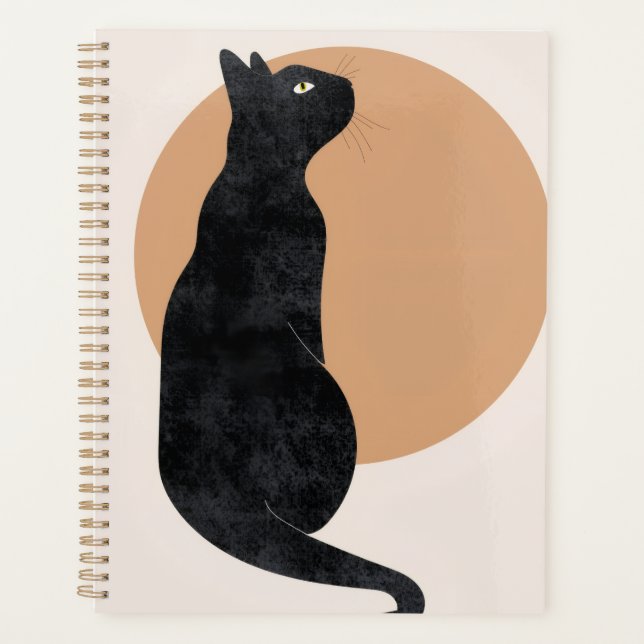 Black Cat and Yellow Sun Planner (Front)
