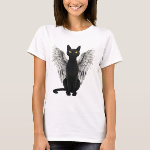Black Cat Angel Wings  T-Shirt