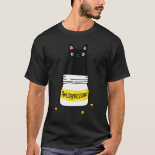 Black Cat Antidepressant Cute Cat Kitten Cute Kitt T-Shirt