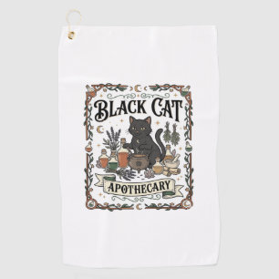 Black Cat Apothecary Cat Witchy Mystic Apothecary Golf Towel