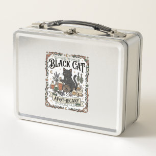 Black Cat Apothecary Cat Witchy Mystic Apothecary  Metal Lunch Box