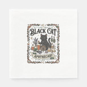 Black Cat Apothecary Cat Witchy Mystic Apothecary Napkin