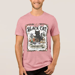 Black Cat Apothecary Cat Witchy Mystic Apothecary Tri-Blend Shirt