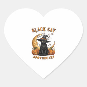Black Cat Apothecary – Halloween Witchy Moon & Pum Heart Sticker
