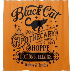Black Cat Apothecary Store Shower Curtain