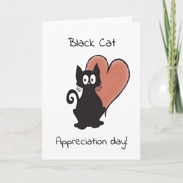 Black Cat Appreciation Day Card (Front)