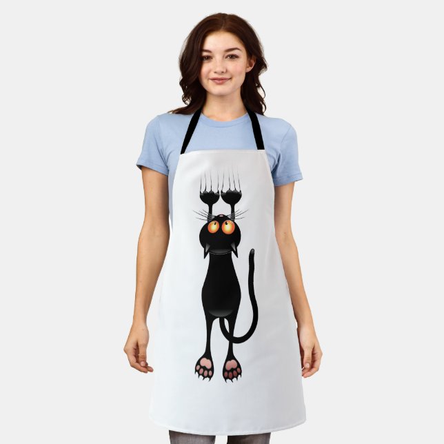 Black cat apron (Worn)