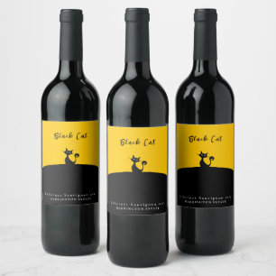 Black Cat Art Custom Wine Labels