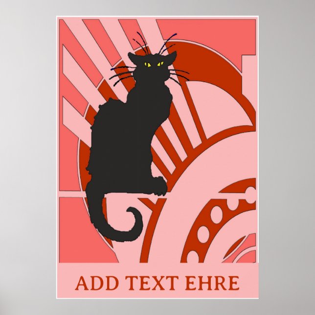 Black Cat Art Deco Poster (Front)