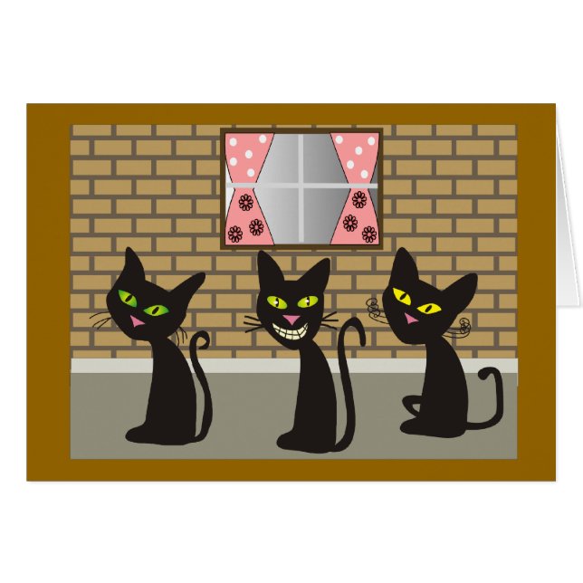 Black Cat Art Gifts "We Three Amigos" (Front Horizontal)