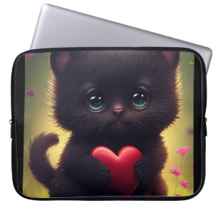BLACK CAT ART LAPTOP SLEEVE