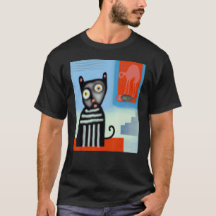 black cat artwork cat portrait cute kitten cat T-Shirt