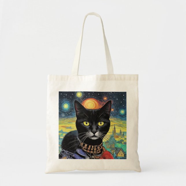 Black Cat at night 5 Tote Bag (Front)